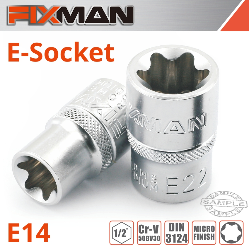 (image for) Fixman 1/2' Drive E-socket 6 Point E14