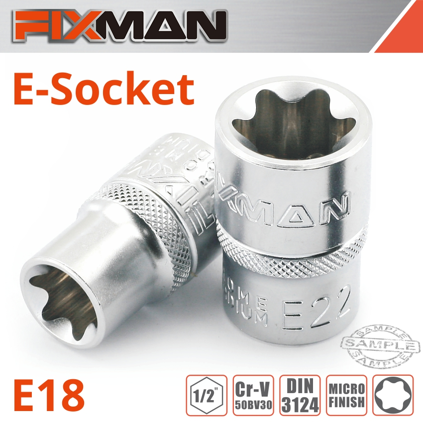 (image for) Fixman 1/2' Drive E-socket 6 Point E18