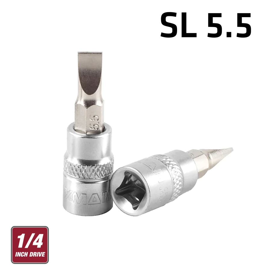 (image for) Fixman 1/4' Dr.bit Socket Sl5.5 Slotted Screwdriver Bit