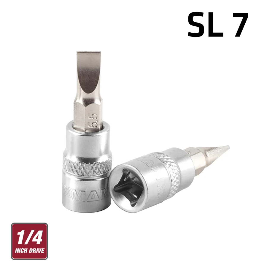 (image for) Fixman 1/4' Dr.bit Socket Sl7 Slotted Screwdriver Bit