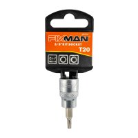 Fixman 3/8' Dr.bit Socket T20 Torx (image for) Fixman 3/8' Dr.bit Socket T20 Torx