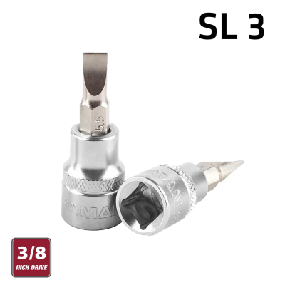 (image for) Fixman 3/8' Dr.bit Socket Sl3 Slotted Screwdriver Bit