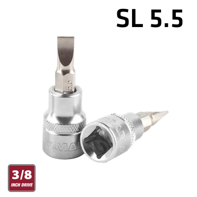 (image for) Fixman 3/8' Dr.bit Socket Sl5.5 Slotted Screwdriver Bit