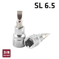 Fixman 3/8' Dr.bit Socket Sl6.5 Slotted Screwdriver Bit (image for) Fixman 3/8' Dr.bit Socket Sl6.5 Slotted Screwdriver Bit