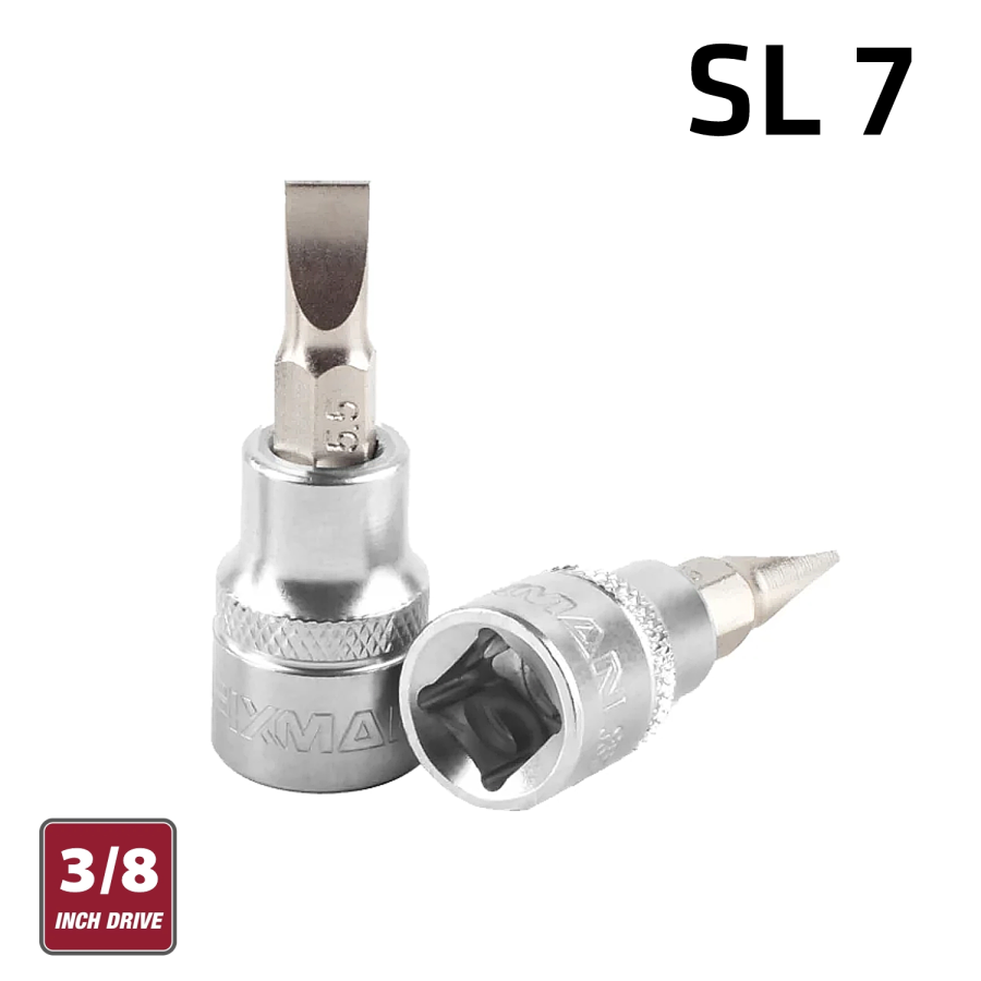 (image for) Fixman 3/8' Dr.bit Socket Sl7 Slotted Screwdriver Bit