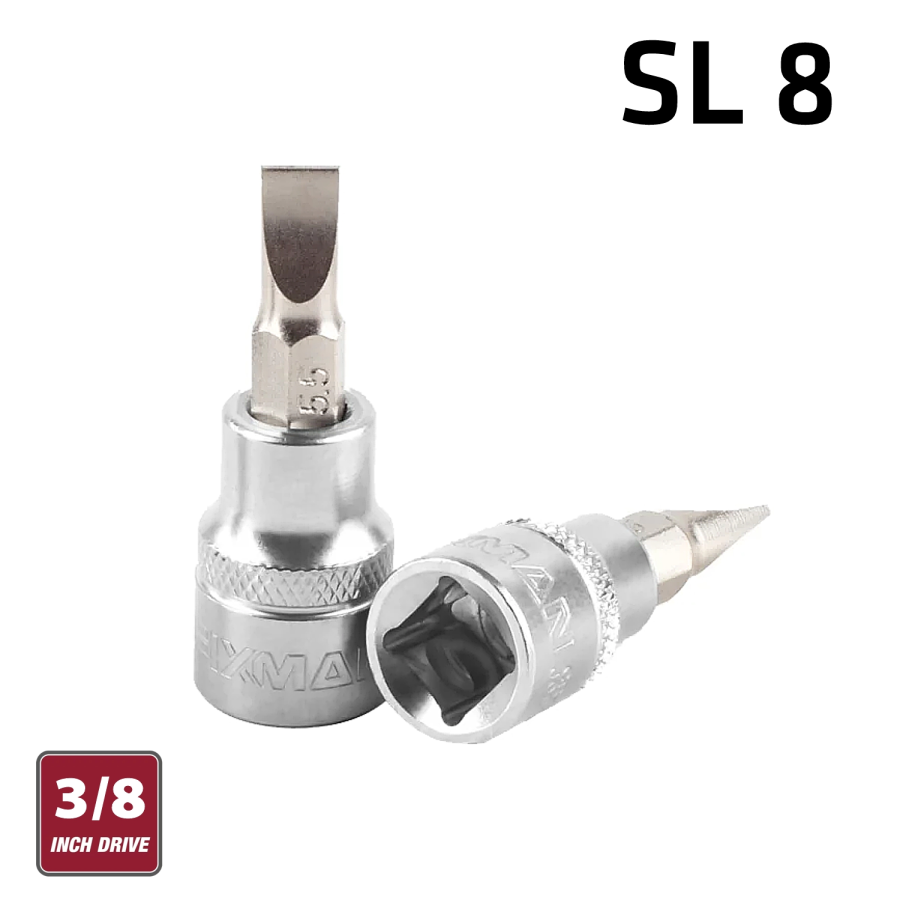 (image for) Fixman 3/8' Dr.bit Socket Sl8 Slotted Screwdriver Bit