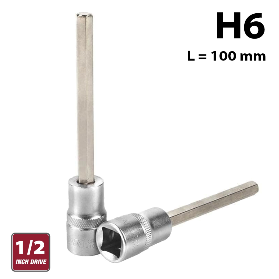 (image for) Fixman 1/2' Dr. 6 X 100mm Hex Allen Bit Socket H6