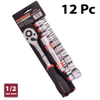 Fixman 12-pc 1/2' Dr. Socket & Ratchet Set (image for) Fixman 12-pc 1/2' Dr. Socket & Ratchet Set