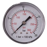 Pressure Gauge 0-20bar1/4rear 63mm D6314r20 (image for) Pressure Gauge 0-20bar1/4rear 63mm D6314r20
