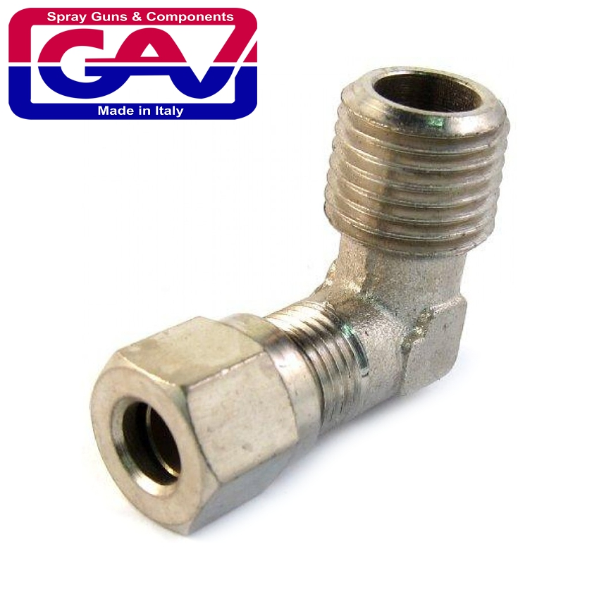 (image for) GAV RO6069-3 Conical Male Elbow 6mm x 1/4'