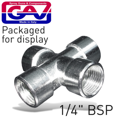 (image for) 4 Way Connector 1/4'ffff Packaged