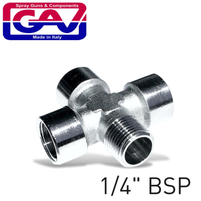(image for) 4-way Connector 1/4'3f/1m