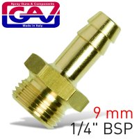 (image for) Brass Hose Tail 1/4 M X 9mm