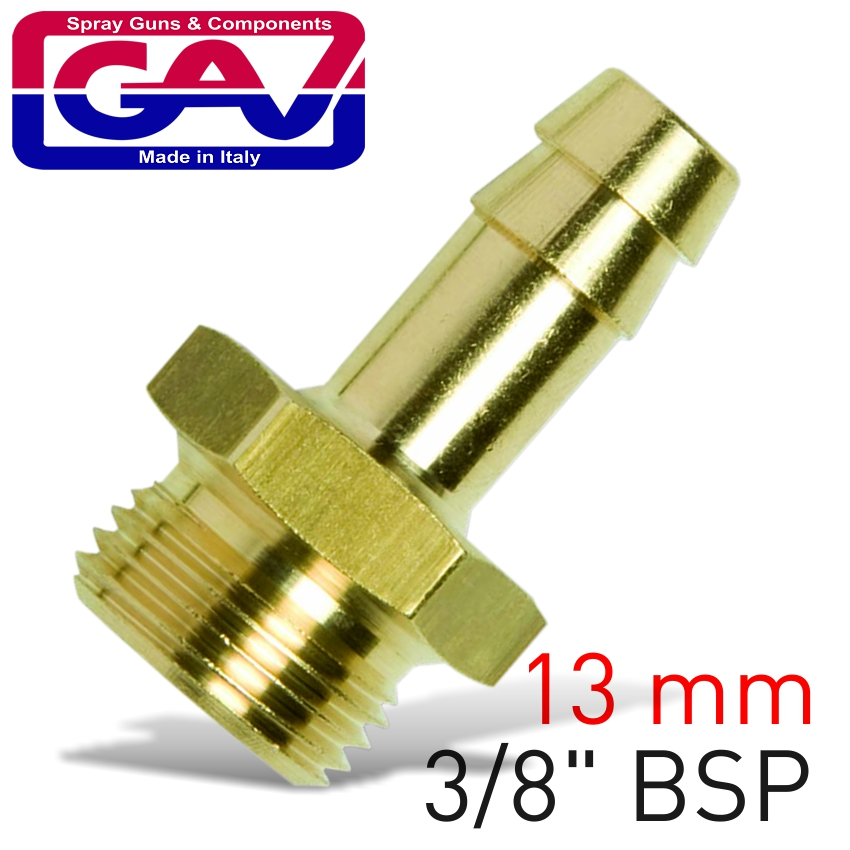 (image for) Brass Hose Tail 3/8 M X13mm
