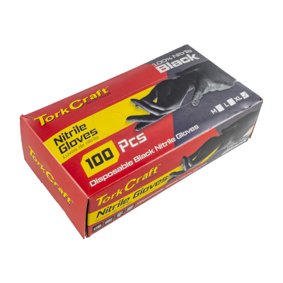(image for) Nitrile Glove L/duty X-large Black 100pc T/box