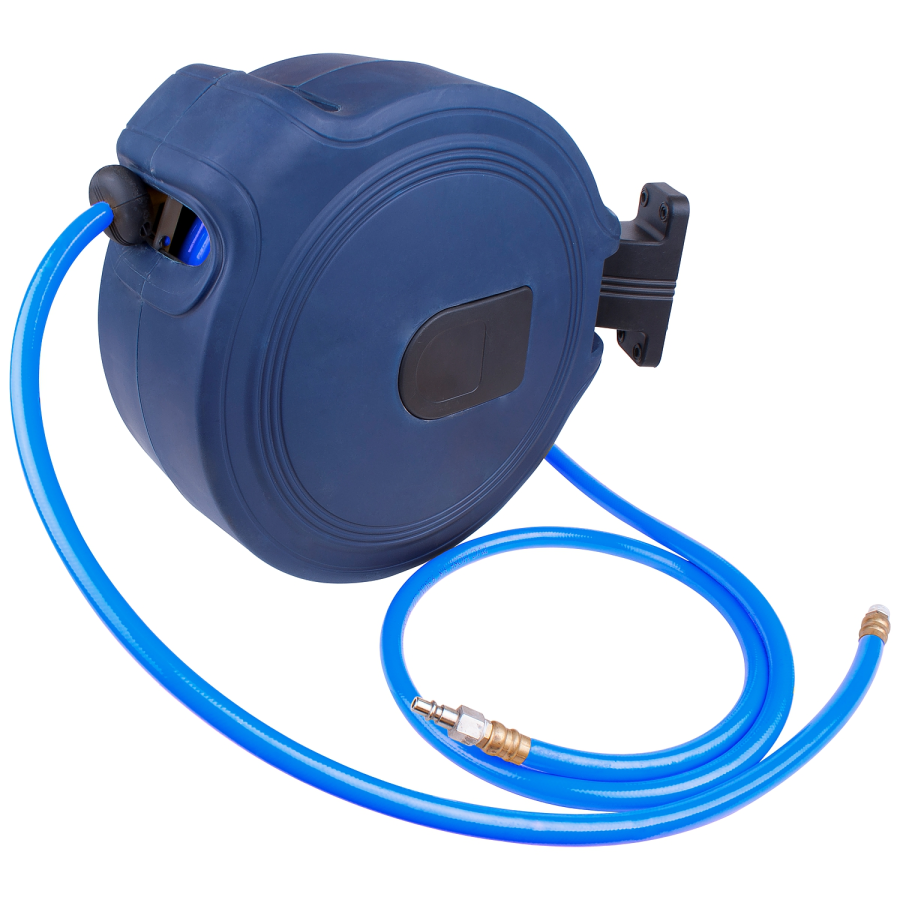 (image for) Air Hose Reel 15m X 9.5mm(3/8) Pu Hose P/p Casing Wall Mounted