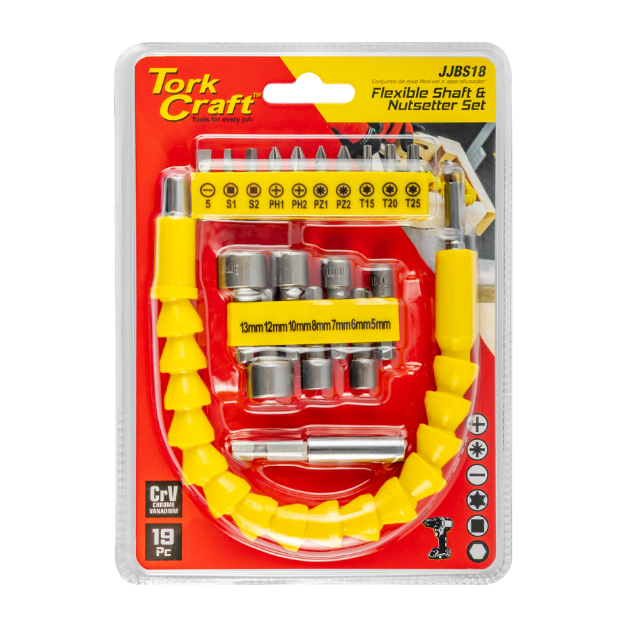 (image for) Tork Craft 19 Piece Flexible Shaft & Nutsetter Set