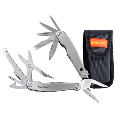 (image for) Multitool Silver Mini With Led Light With Nylon Pouch In Blister