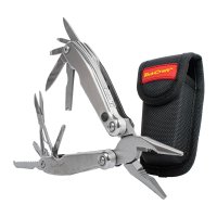 Multitool Silver With Led Light & Nylon Pouch In Blister (image for) Multitool Silver With Led Light & Nylon Pouch In Blister
