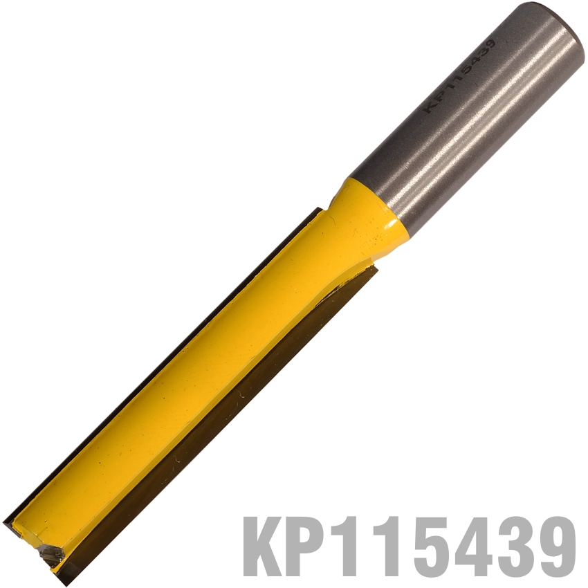 (image for) Straight Bit 1/2'(12.7mm) X 2 1/2'(63.5mm) Cut 2 Flute With Bottom Cut