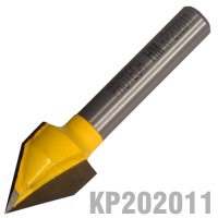 V-groove 1/2' X 5/8' 60 Degree 1/4' Shank (image for) V-groove 1/2' X 5/8' 60 Degree 1/4' Shank