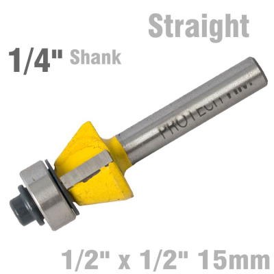 (image for) Bevel Trim Bit 1/2' X 1/2' 15deg 1/4' Shank