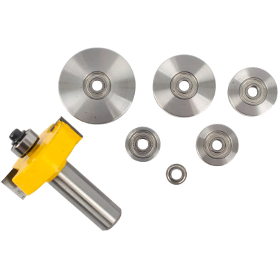 (image for) Rabbeting Bit 1 1/2' X 1/16' Depth 9/16' 1/2'shank X 7 Bearings