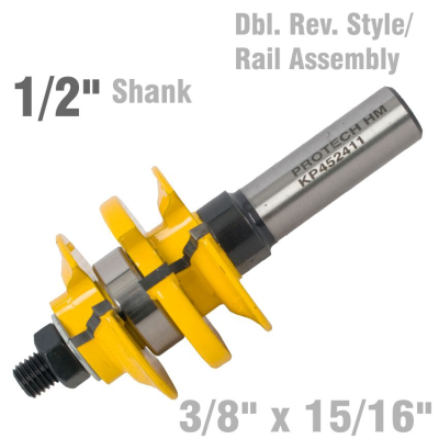 (image for) Double Reversable Style & Rail Asembly Ogee 3/8' X 15/16' 1/2' Shank
