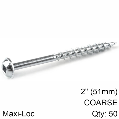 (image for) Kreg Zinc Pocket Hole Screws 51mm 2.00' #8 Coarse Thread Mx Loc 50ct