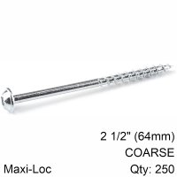 (image for) Kreg Zinc Pocket Hole Screws 64mm 2.50' #8 Coarse Thread Mx Loc 250ct