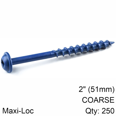 (image for) Kreg Blue Kote Pocket Hole Screws 51mm 2.00' #8 Coarse Thread Mx Loc 2