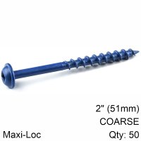 (image for) Kreg Blue Kote Pocket Hole Screws 51mm 2.00' #8 Coarse Thread Mx Loc 5