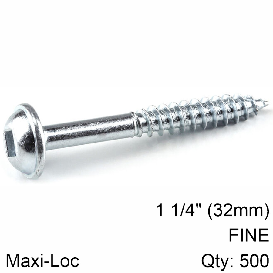 (image for) Kreg Zinc Pocket Hole Screws 32mm 1.25' #7 Fine Thread Mx Loc 500ct