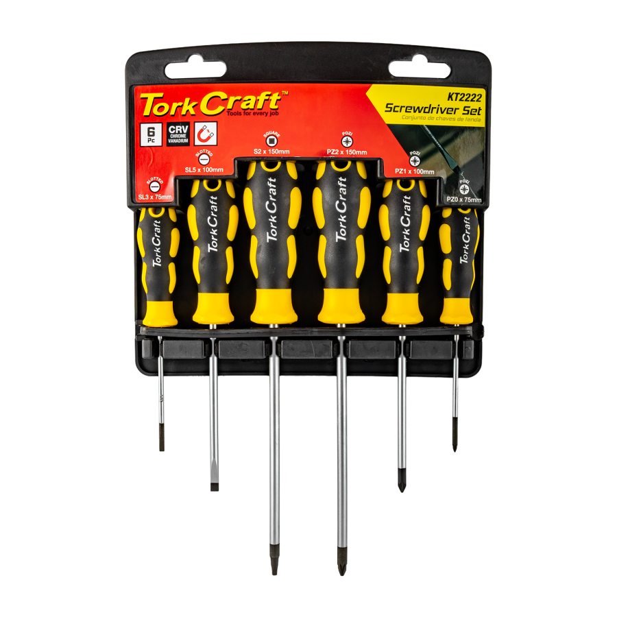 (image for) 6pc Screwdriver Set With Wall Mountable Rack S2 Pz Sl