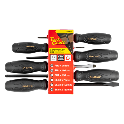 (image for) 6pc Screwdriver Set Black Handle