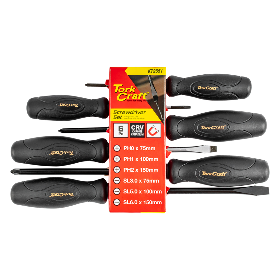(image for) 6pc Screwdriver Set Black Handle