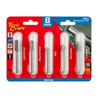 (image for) Rotary Burr Set 5 Pc Asstd 8mm Dia Tungsten