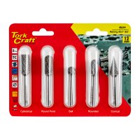 (image for) Rotary Burr Set 5 Pc Asstd 12mm Dia Tungsten