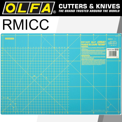 (image for) Olfa Mat Rotary 450 X 300mm Metric & Inch Double Sided Blue