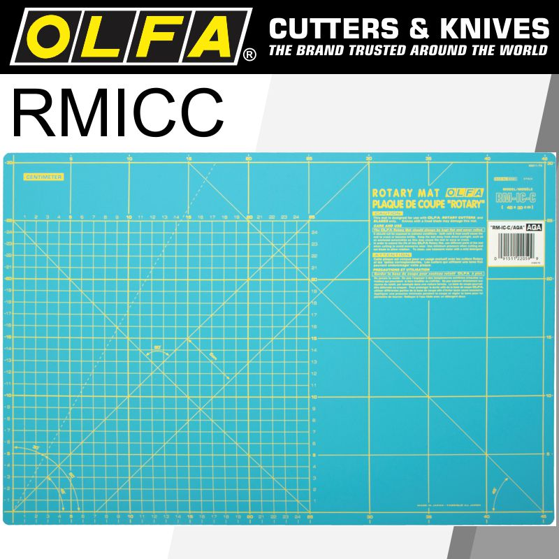 (image for) Olfa Mat Rotary 450 X 300mm Metric & Inch Double Sided Blue