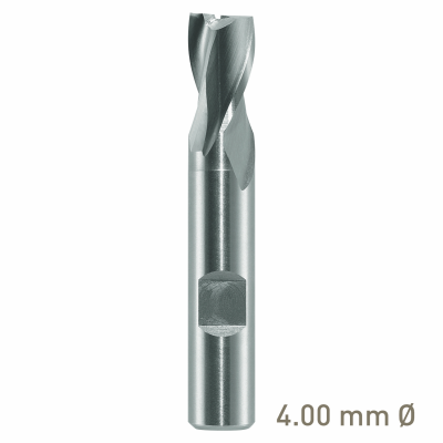 (image for) Maykestag HSS-Co8 Slot End Mill 4mm Short Series 2 Flute Centre Cutting DIN 327 D