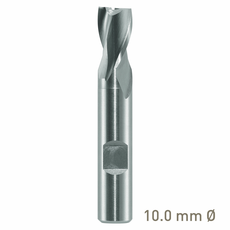 (image for) Maykestag HSS-Co8 Slot End Mill 10mm Short Series 2 Flute Centre Cutting DIN 327 D