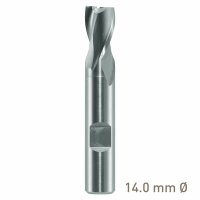 (image for) Maykestag HSS-Co8 Slot End Mill 14mm Short Series 2 Flute Centre Cutting DIN 327 D