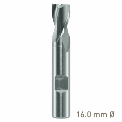 (image for) Maykestag HSS-Co8 Slot End Mill 16mm Short Series 2 Flute Centre Cutting DIN 327 D