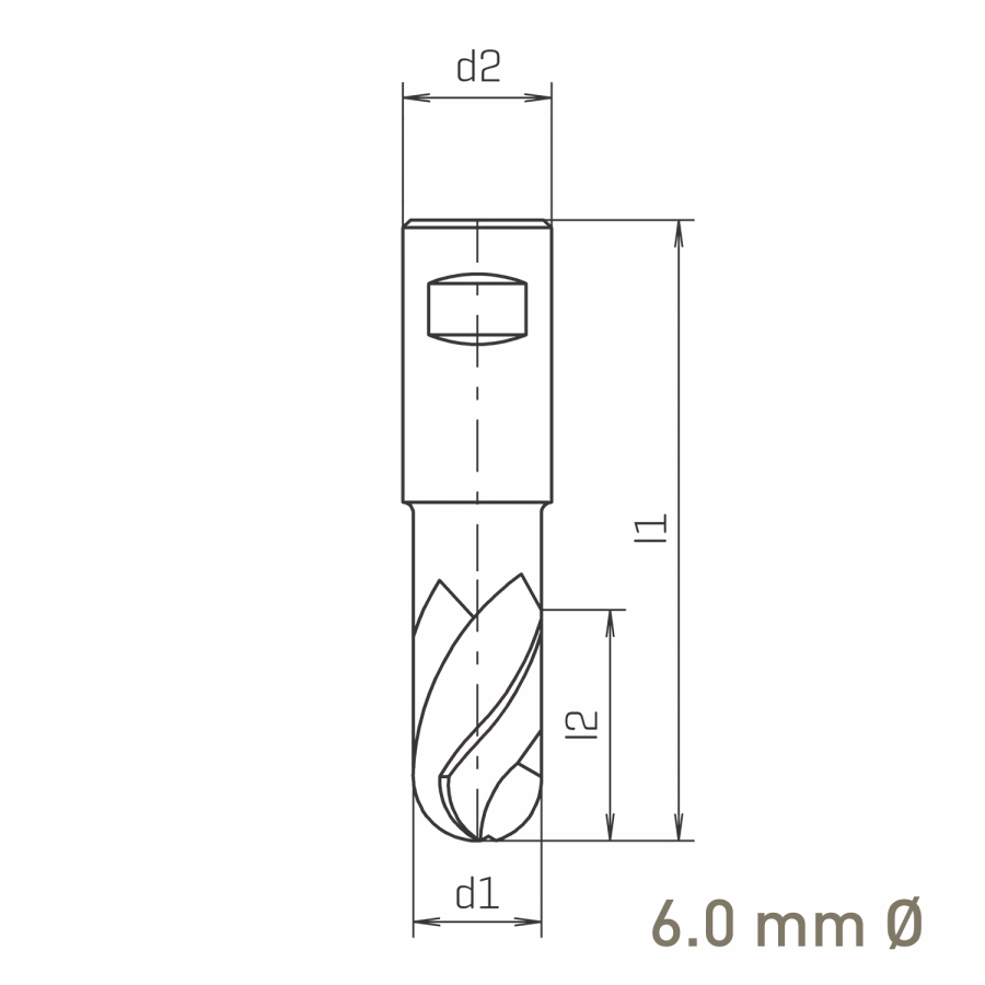 Modal Additional Images for Maykestag HSS-Co8 Slot End Mill With Radius 6mm Short Series 2 Flute Centre Cutting