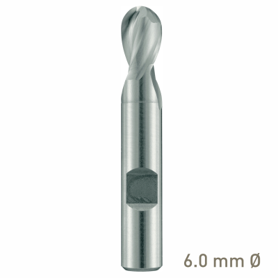 (image for) Maykestag HSS-Co8 Slot End Mill With Radius 6mm Short Series 2 Flute Centre Cutting