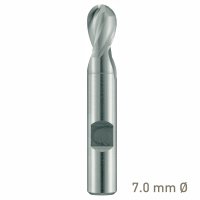 (image for) Maykestag HSS-Co8 Slot End Mill With Radius 7mm Short Series 2 Flute Centre Cutting