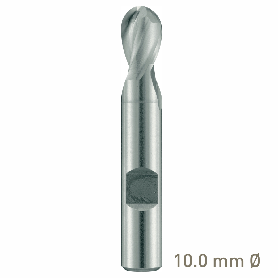 (image for) Maykestag HSS-Co8 Slot End Mill With Radius 10mm Short Series 2 Flute Centre Cutting