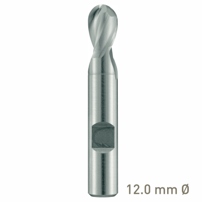 (image for) Maykestag HSS-Co8 Slot End Mill With Radius 12mm Short Series 2 Flute Centre Cutting