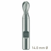 (image for) Maykestag HSS-Co8 Slot End Mill With Radius 14mm Short Series 2 Flute Centre Cutting